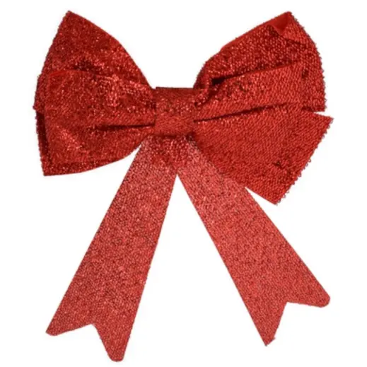Red Christmas Glitter Bow - Front